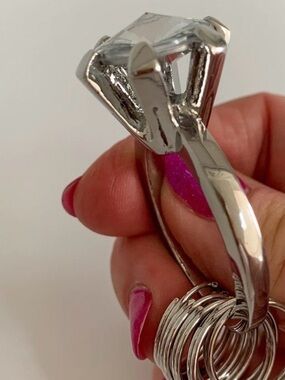 Large engagement ring key chain